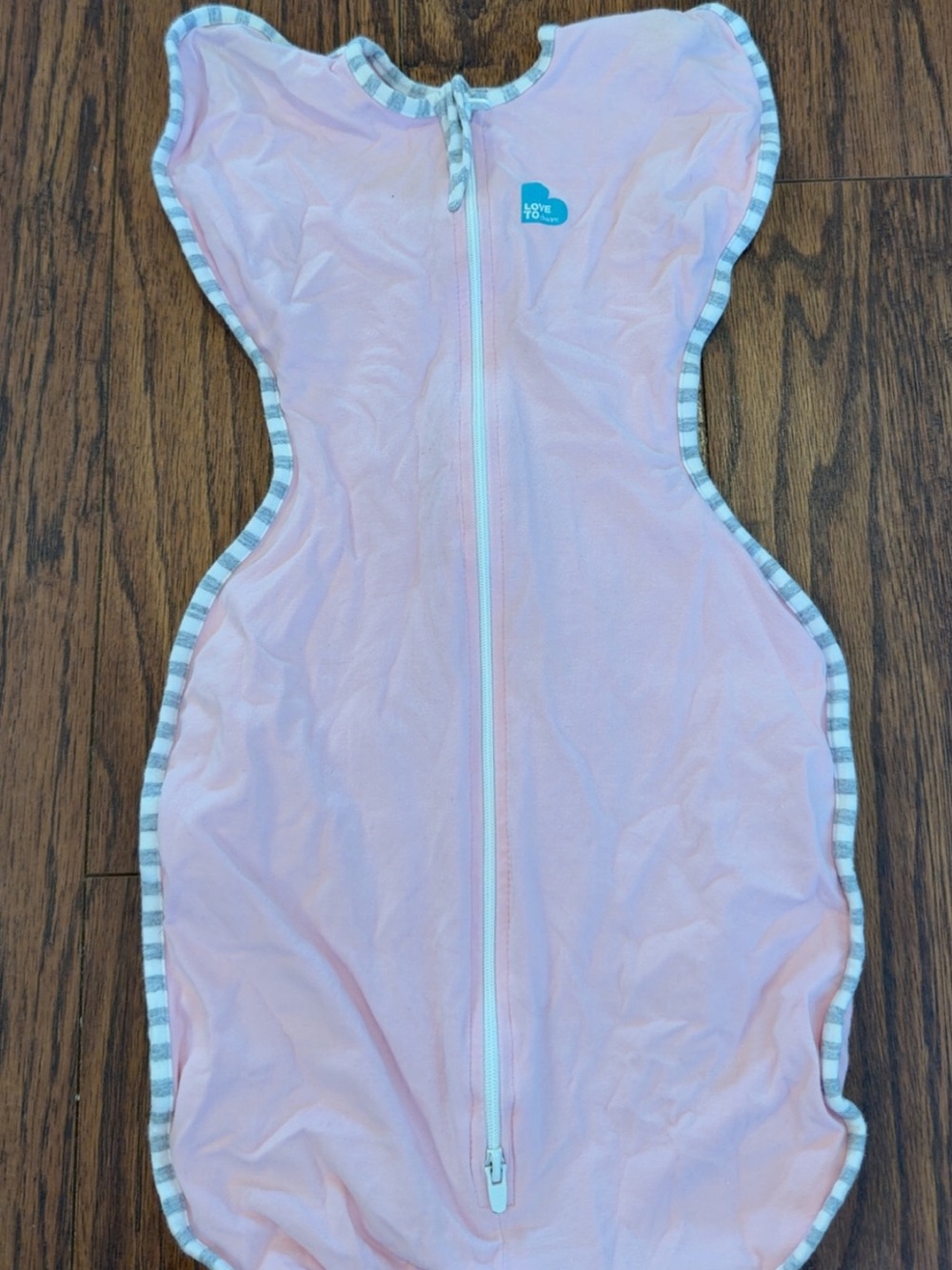 Love to dream Pink Swaddle Sack with Gray Trim